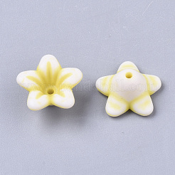 クラフトアクリルビーズ  花  ミックスカラー  13x13x7mm  穴：1.2mm&nbsp;X-MACR-N009-002