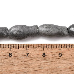ヴィンテージの手作り磁器ビーズの連  ファンシーアンティーク施釉磁器  魚  グレー  18x9x7mm  穴：1.8mm  約20個/連  14.37''（36.5センチメートル）&nbsp;PR-CBAA37B-01C