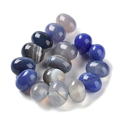 天然石瑪瑙ビーズ連売り  染め＆加熱  卵  藤紫色  15~17x11~12mm  穴：1.6mm  約14~15個/連  6.69~6.89インチ（17~17.5cm）&nbsp;G-G021-03A-04