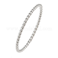 女性用304ステンレススチール指輪  ツイストリング  ステンレス鋼色  1mm  usサイズ6 3/4(17.1mm)&nbsp;RJEW-K301-08A-P