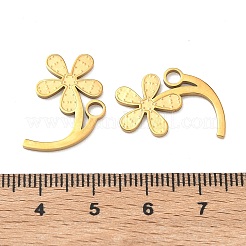 304ステンレスペンダント  花のチャーム  イオンプレーティング（ip）  長持ちメッキ  18KGP本金メッキ  14x21x1.5mm  穴：2.5mm&nbsp;STAS-F347-12G