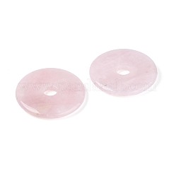 天然石ローズクォーツビッグサイズペンダントトップ  ドーナツ/円盤チャーム  49~50.5x6.5~8mm  穴：9~11mm&nbsp;G-T144-43B
