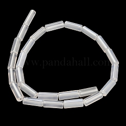 天然石瑪瑙ビーズ連売り  コラム  ホワイト  15.5~16x6~6.5mm  穴：1mm  約24~25個/連  14.96~15.35''（38~39センチメートル）&nbsp;G-G203-01F