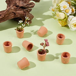 ミニ磁器花瓶ミニチュア装飾品10個  マイクロランドスケープホームドールハウスアクセサリー  小道具の装飾のふりをする  サドルブラウン  17.5~21x22mm  内径：20.5mm&nbsp;DJEW-GF0001-93