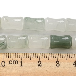 天然石翡翠ビーズ連売り  竹の棒  12x8mm  穴：0.8mm  約33個/連  15.75''（40センチメートル）&nbsp;G-M420-I01-04
