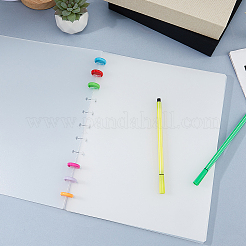 Pp バインダー インデックス 仕切りシート  バインダー用の11穴タブ仕切り  長方形  透明  299x230x1mm  穴：7mm&nbsp;AJEW-WH0709-183B
