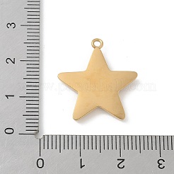304ステンレススチールラインストーンペンダント  スターのチャーム  イオンプレーティング（ip）  18KGP本金メッキ  クリスタル  22.5x20.5x3mm  穴：1.4mm&nbsp;STAS-Z122-51G-01
