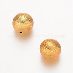 ラウンドマット真鍮ビーズ  ミックスカラー  14mm  穴：2mm&nbsp;KK-D509-04