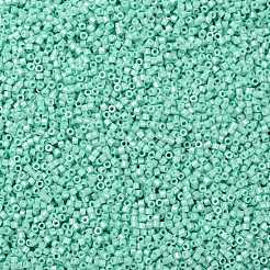 シリンダーシードビーズ  不透明色の光沢  均一サイズ  アクアマリン  2x1.5mm  穴：0.8mm  約888個/10g&nbsp;X-SEED-H001-H07