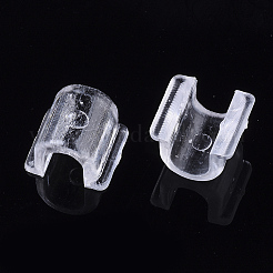 プラスチックベースのバックルの毛のパーツとして透明  ヘアタイアクセサリー作り用  透明  8.5x9x6mm  約4000個/袋&nbsp;FIND-T064-004B-01A