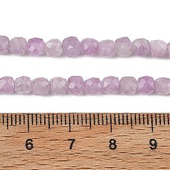 天然石クンツァイトビーズ連売り  多面カット  キューブ  3.5~4.5x4~4.5x4~4.5mm  穴：0.6~0.8mm  約99~104個/連  15.43''（39.2cm）〜15.55''（39.5cm）&nbsp;G-P587-C01-01A