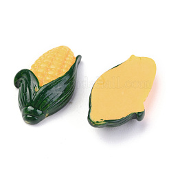 秋のテーマの不透明樹脂デコデンカボション  模造食品  トウモロコシ  きいろ  23.5x14.5x6mm&nbsp;CRES-B002-02