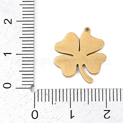 304ステンレスペンダント  クローバーチャーム  ゴールドカラー  16.5x15x1mm  穴：1mm&nbsp;STAS-Z183-03G