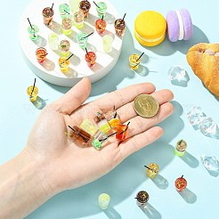 30個 6スタイル 3Dドリンク透明樹脂ディスプレイデコレーション  マイクロ風景装飾アクセサリー  ミックスカラー  18~28x11.5~12mm&nbsp;RESI-CJZ0001-03