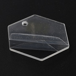 透明アクリルブランクビッグペンダント  六角  キーホルダーやジュエリー用  透明  39x44.5x2mm  穴：3.5mm&nbsp;TACR-WH0014-20