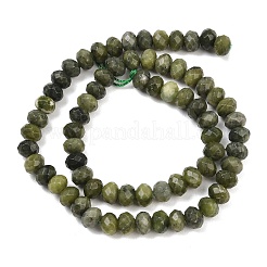 天然中国南部翡翠ビーズ連売り  ロンデル  多面カット  8~8.5x5~6mm  穴：1mm  約68~76個/連  14.96~15.35''（38~39センチメートル）&nbsp;G-C259-A31-5x8mm