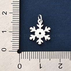 925スターリングシルバーペンダント  シルバーカラー  丸カン925個とスタンプ925個付き  スノーフレーク  16.5x10.5x1.5mm  穴：2mm&nbsp;FIND-Z069-04S-B