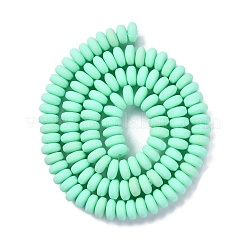 手作り樹脂粘土ビーズ連売り  ジュエリー工芸用品のDIY用  フラットラウンド  アクアマリン  6~7x3mm  穴：1.5mm  約113~116個/連  15.55インチ〜16.14インチ（39.5~41cm）&nbsp;CLAY-N008-008P