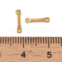 イオンプレーティング（IP）304ステンレススチールリンクコネクタチャーム  平らな棒  18KGP本金メッキ  10x2x1mm  穴：1mm&nbsp;STAS-Q323-07G