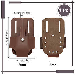 ベルト用PUレザー巻尺ホルダー  ツールキャリーベルトクリップ  キャメル  19.8x12.8x1.15cm&nbsp;TOOL-WH0059-080A