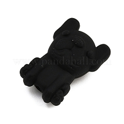 シリコンビーズ  焦点ビーズ  犬  ブラック  24.5x16.5x13.5mm  穴：2mm&nbsp;SIL-H008-02B
