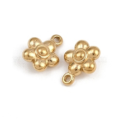 304ステンレススチールチャーム  花のチャーム  14KGP本金メッキ  13x10.5x5.5mm  穴：1.4mm&nbsp;STAS-L022-559G