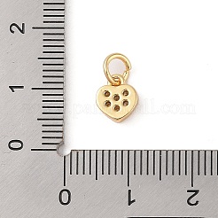 真鍮マイクロパヴェクリアキュービックジルコニアペンダント  丸カン付き  ハートチャーム  18KGP本金メッキ  8x7x2mm  穴：3mm&nbsp;ZIRC-P121-06G