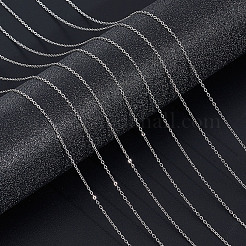 304ステンレススチールアズキチェーンネックレス  ステンレス鋼色  18.11インチ（46cm）  1.2mm  リング：3.5mm&nbsp;PH-NJEW-E122-11P
