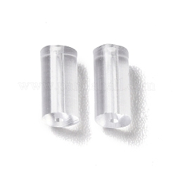 260個のプラスチック製イヤーナット  ピアスバックキャッチ  コラム  透明  6x2.5mm  穴：0.5mm&nbsp;KY-XCP0001-22