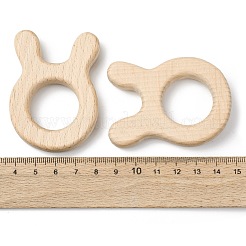 天然ブナ材の連結リング  マクラメ木製リング  兎  バリーウッド  62x45x10mm&nbsp;WOOD-I017-02
