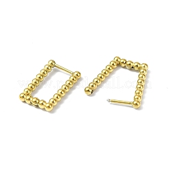 イオンプレーティング（IP）本物の18Kゴールドメッキ316ステンレススチールフープピアス  長方形  18x3mm&nbsp;EJEW-L267-005G-03