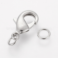 真鍮カニカン  鉛フリーとニッケルフリー  プラチナ  約9 mm幅  長さ15mm  穴：4.8mm  丸カン：直径5mm  厚さ0.8mm&nbsp;EC903-NFLF
