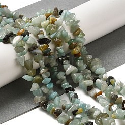 ナチュラルフラワーアマゾナイトチップビーズ連売り  5~8x5~8mm  穴：1mm  約31.5インチ&nbsp;X-G-M205-12-01