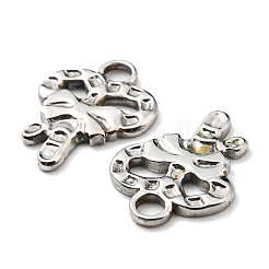 変色しない304ステンレススチールチャーム  手動研磨  クリスマスキャンディ杖  ステンレス鋼色  15x11.5x1.5mm  穴：2mm&nbsp;STAS-Q248-04P