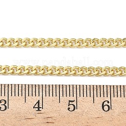 3mm真鍮カーブチェーンネックレス  カドミウムフリー＆鉛フリー  長持ちメッキ  ラックめっき  18KGP本金メッキ  17.52インチ（44.5cm）&nbsp;NJEW-P339-03G