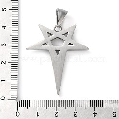 304ステンレスペンダント  ホルスの目チャームが付いた逆さの星  アンティークシルバー  38x33.5x4mm  穴：9x5mm&nbsp;STAS-M113-03AS