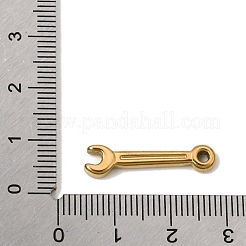 304ステンレスペンダント  レンチツールのチャーム  イオンプレーティング（ip）  18KGP本金メッキ  24x5.5x3mm  穴：1.6mm&nbsp;SA-CBA9B1E-23G