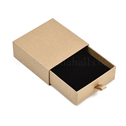 厚紙紙ブレスレットバングル引き出しボックス  内部のスポンジ  正方形  ナバホホワイト  9x9x3.5cm&nbsp;CON-K015-05B