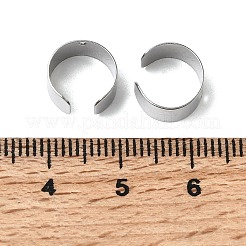 304ステンレススチール製イヤーカフ金具  C字型  ステンレス鋼色  9.5x6mm  穴：0.8mm&nbsp;STAS-G379-01P