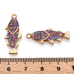 合金エナメルチャーム  カドミウムフリー＆ニッケルフリー＆鉛フリー  ゴールドカラー  魚のチャーム  きいろ  27x10.5x2.5mm  穴：1.8mm&nbsp;FIND-C037-16G-07-1