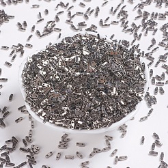 MIYUKIクォーターティラビーズ  日本製シードビーズ  2穴  （qtl190)ニッケルメッキ  5x1.2x1.9mm  穴：0.8mm  約480PCS /ボトル  10 G /ボトル&nbsp;SEED-JP0008-QTL190
