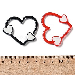 不透明な焼き絵用アクリルパーツ  ハートチャーム  ミックスカラー  38x44.5x4mm  内径：30x27mm&nbsp;AC-CBA6251-09