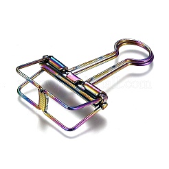 金属スケルトンフレーム中空ワイヤーバインダークリップ  事務用品  虹色  4.1x3.4x2.6cm&nbsp;DIY-I040-01B