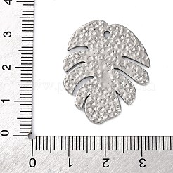 304ステンレスペンダント  テクスチャ  葉のチャーム  アンティークシルバー  30.5x25x1mm  穴：1.6mm&nbsp;STAS-L280-02AS-01