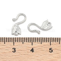 フィッシュテール304ステンレススチールフック  プラチナ  14x7x1mm  穴：1mm&nbsp;STAS-Z178-25P