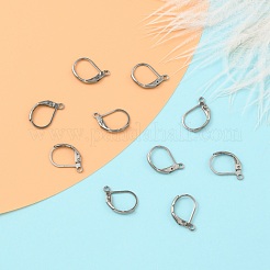 変色しにくい304ステンレススチール  フレンチフックピアスパーツ  カン付き  15x10x2mm  穴：1.5mm&nbsp;X-STAS-H010