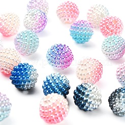 50個5色イミテーションパールアクリルビーズ  ベリービーズ  組み合わせビーズ  ラウンド  ミックスカラー  10mm  穴：1mm  10個/カラー&nbsp;OACR-FS0001-04