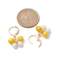 7ペア7色合金ダングルフレンチフックピアス  蝶のガラスドロップイヤリング  ミックスカラー  31x17~18mm  1ペア/カラー&nbsp;EJEW-JE05716