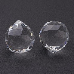 ガラスのペンダント  クリスタルのサンキャッチャー  大きな涙  多面カット  透明  46x38~40mm  穴：1mm&nbsp;Y-GD40x46mm
