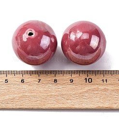 手作り樹脂粘土ビーズ  ラウンド  レッド  28.5mm  穴：2.2mm&nbsp;PORC-K005-01C-05